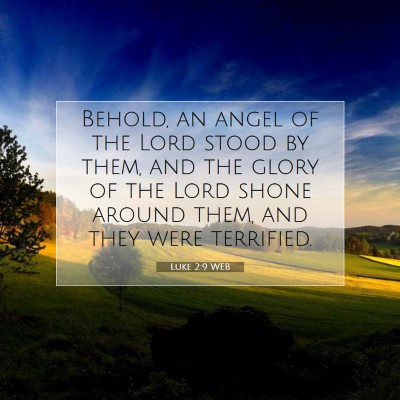 Picture 07 - Luke 2:9 WEB - Behold, an angel of the Lord stood by them, and - Bible Verse Picture