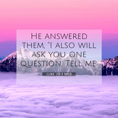 Picture 07 - Luke 20:3 WEB - He answered them, 