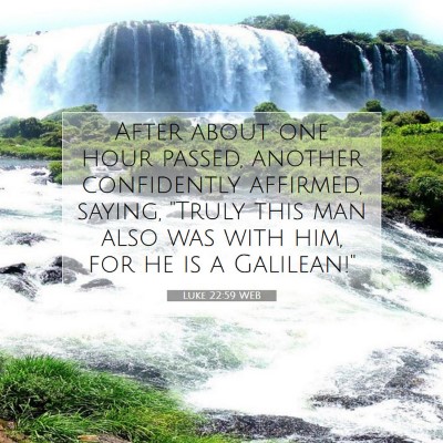 Picture 07 - Luke 22:59 WEB - After about one hour passed, another confidently - Bible Verse Picture