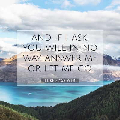 Picture 07 - Luke 22:68 WEB - and if I ask, you will in no way answer me or let - Bible Verse Picture