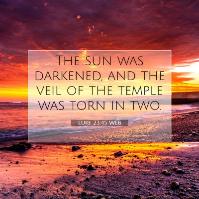 Picture 07 - Luke 23:45 WEB - The sun was darkened, and the veil of the temple - Bible Verse Picture
