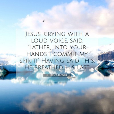 Picture 07 - Luke 23:46 WEB - Jesus, crying with a loud voice, said, 