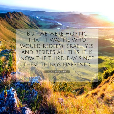 Picture 07 - Luke 24:21 WEB - But we were hoping that it was he who would - Bible Verse Picture