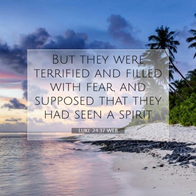Picture 07 - Luke 24:37 WEB - But they were terrified and filled with fear, and - Bible Verse Picture