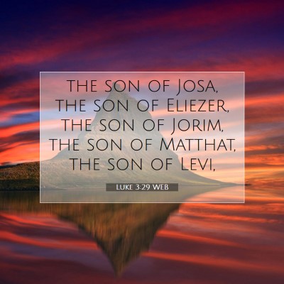 Picture 07 - Luke 3:29 WEB - the son of Josa, the son of Eliezer, the son of - Bible Verse Picture