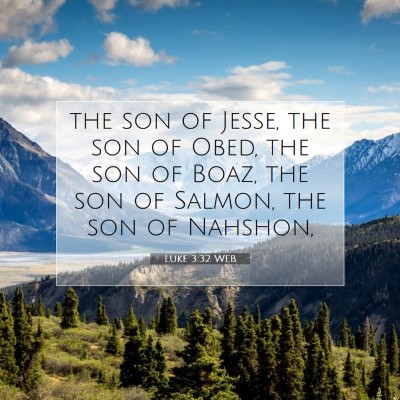 Picture 07 - Luke 3:32 WEB - the son of Jesse, the son of Obed, the son of - Bible Verse Picture