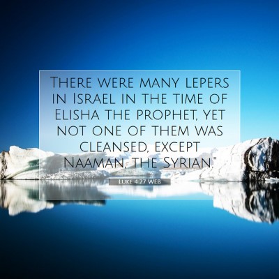 Picture 07 - Luke 4:27 WEB - There were many lepers in Israel in the time of - Bible Verse Picture