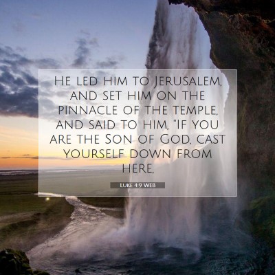 Picture 07 - Luke 4:9 WEB - He led him to Jerusalem, and set him on the - Bible Verse Picture