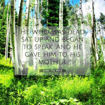 Picture 07 - Luke 7:15 WEB - He who was dead sat up, and began to speak. And - Bible Verse Picture