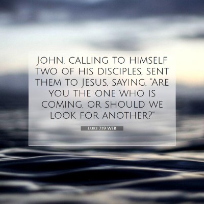 Picture 07 - Luke 7:19 WEB - John, calling to himself two of his disciples, - Bible Verse Picture