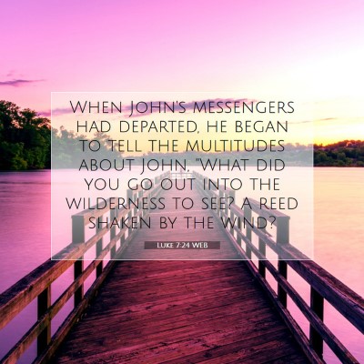 Picture 07 - Luke 7:24 WEB - When John's messengers had departed, he began to - Bible Verse Picture