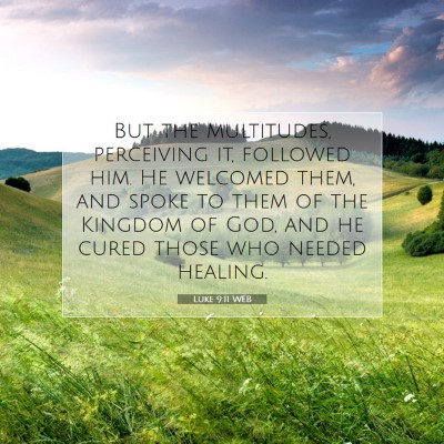 Picture 07 - Luke 9:11 WEB - But the multitudes, perceiving it, followed him. - Bible Verse Picture