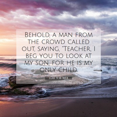 Picture 07 - Luke 9:38 WEB - Behold, a man from the crowd called out, saying, - Bible Verse Picture