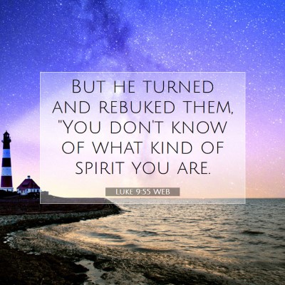 Picture 07 - Luke 9:55 WEB - But he turned and rebuked them, 