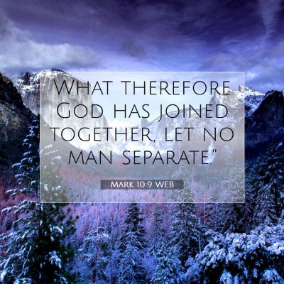 Picture 07 - Mark 10:9 WEB - What therefore God has joined together, let no - Bible Verse Picture