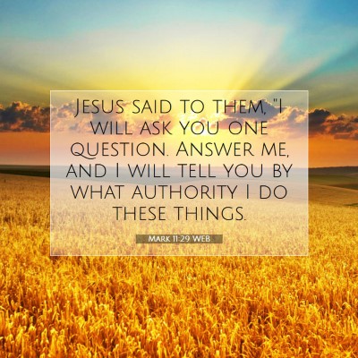 Picture 07 - Mark 11:29 WEB - Jesus said to them, 