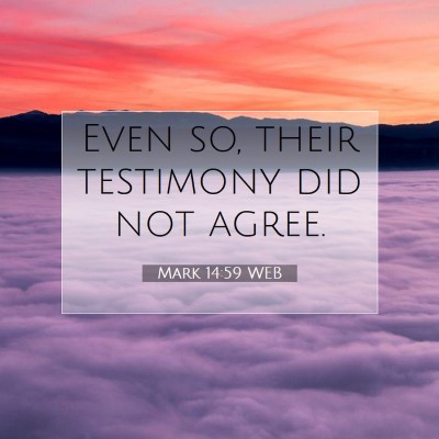 Picture 07 - Mark 14:59 WEB - Even so, their testimony did not - Bible Verse Picture