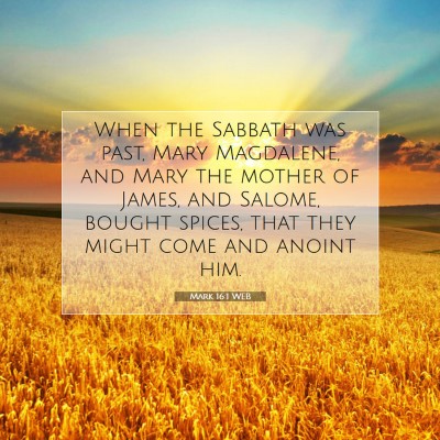 Picture 07 - Mark 16:1 WEB - When the Sabbath was past, Mary Magdalene, and - Bible Verse Picture
