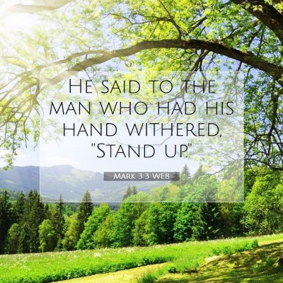 Picture 07 - Mark 3:3 WEB - He said to the man who had his hand withered, - Bible Verse Picture