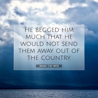 Picture 07 - Mark 5:10 WEB - He begged him much that he would not send them - Bible Verse Picture