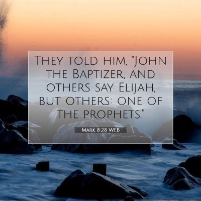 Picture 07 - Mark 8:28 WEB - They told him,