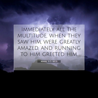 Picture 07 - Mark 9:15 WEB - Immediately all the multitude, when they saw him, - Bible Verse Picture