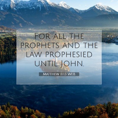 Picture 07 - Matthew 11:13 WEB - For all the prophets and the law prophesied until - Bible Verse Picture
