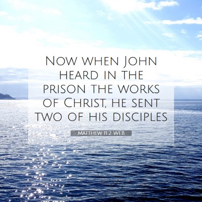 Picture 07 - Matthew 11:2 WEB - Now when John heard in the prison the works of - Bible Verse Picture