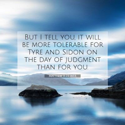 Picture 07 - Matthew 11:22 WEB - But I tell you, it will be more tolerable for - Bible Verse Picture