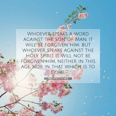 Picture 07 - Matthew 12:32 WEB - Whoever speaks a word against the Son of Man, it - Bible Verse Picture