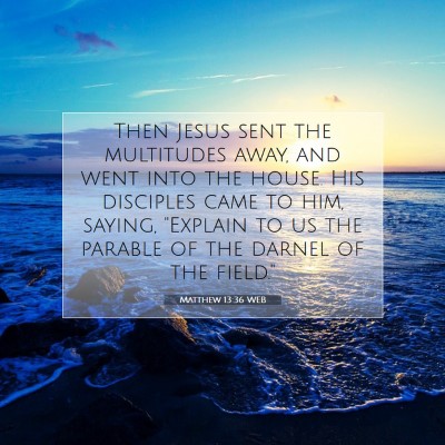 Picture 07 - Matthew 13:36 WEB - Then Jesus sent the multitudes away, and went - Bible Verse Picture