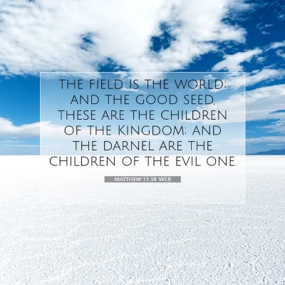 Picture 07 - Matthew 13:38 WEB - the field is the world; and the good seed, these - Bible Verse Picture