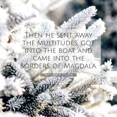 Picture 07 - Matthew 15:39 WEB - Then he sent away the multitudes, got into the - Bible Verse Picture