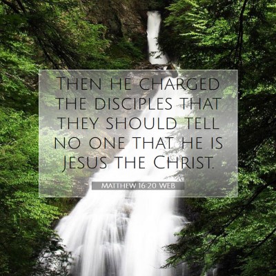 Picture 07 - Matthew 16:20 WEB - Then he charged the disciples that they should - Bible Verse Picture