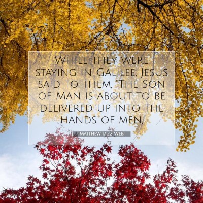 Picture 07 - Matthew 17:22 WEB - While they were staying in Galilee, Jesus said to - Bible Verse Picture