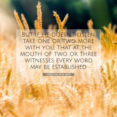 Picture 07 - Matthew 18:16 WEB - But if he doesn't listen, take one or two more - Bible Verse Picture