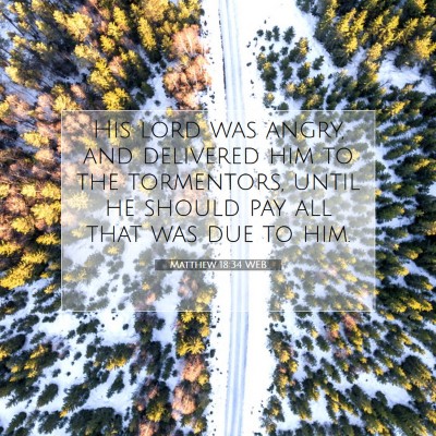 Picture 07 - Matthew 18:34 WEB - His lord was angry, and delivered him to the - Bible Verse Picture