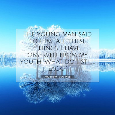 Picture 07 - Matthew 19:20 WEB - The young man said to him, 