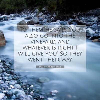Picture 07 - Matthew 20:4 WEB - To them he said, 'You also go into the vineyard, - Bible Verse Picture