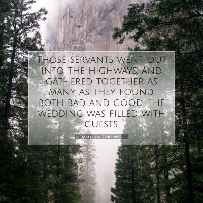 Picture 07 - Matthew 22:10 WEB - Those servants went out into the highways, and - Bible Verse Picture