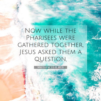 Picture 07 - Matthew 22:41 WEB - Now while the Pharisees were gathered together, - Bible Verse Picture