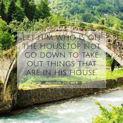 Picture 07 - Matthew 24:17 WEB - Let him who is on the housetop not go down to - Bible Verse Picture