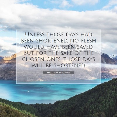 Picture 07 - Matthew 24:22 WEB - Unless those days had been shortened, no flesh - Bible Verse Picture