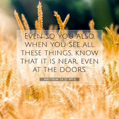 Picture 07 - Matthew 24:33 WEB - Even so you also, when you see all these things, - Bible Verse Picture