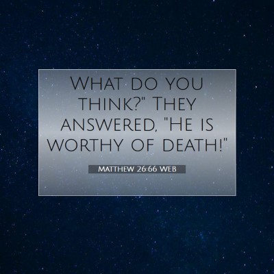 Picture 07 - Matthew 26:66 WEB - What do you think?