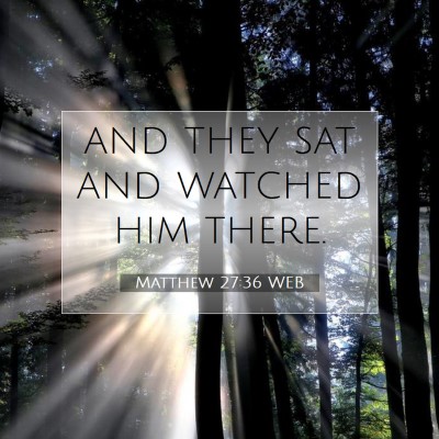 Picture 07 - Matthew 27:36 WEB - and they sat and watched him - Bible Verse Picture