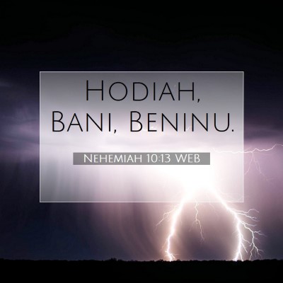 Picture 07 - Nehemiah 10:13 WEB - Hodiah, Bani, - Bible Verse Picture