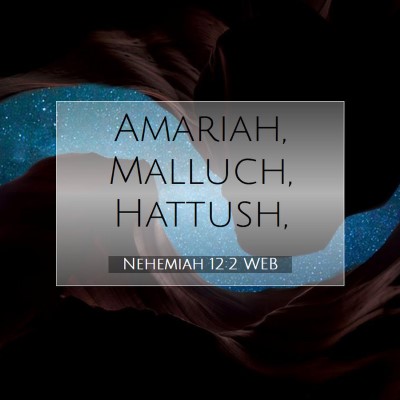 Picture 07 - Nehemiah 12:2 WEB - Amariah, Malluch, - Bible Verse Picture