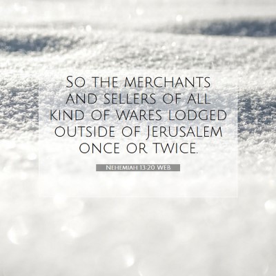 Picture 07 - Nehemiah 13:20 WEB - So the merchants and sellers of all kind of wares - Bible Verse Picture
