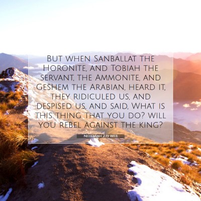 Picture 07 - Nehemiah 2:19 WEB - But when Sanballat the Horonite, and Tobiah the - Bible Verse Picture